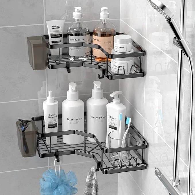 Estante Almacenamiento Organizador Triangular para Baño Ducha de Esquina 2 piezas NE Foto 2 de 4