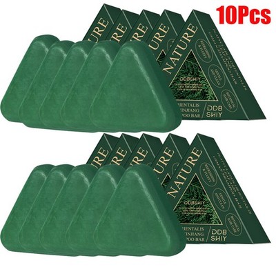 Triangle Shampoo Bar, Natural Seven Green Soap Shampoo, Usman-Grass Shampoo Bar