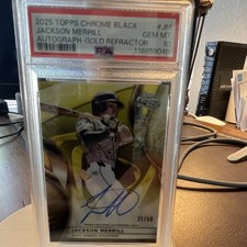 2025 Topps Chrome Black - Autographs Jackson Merrill #CBA-JM Gold Refractor /50