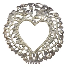 Handmade Haitian Metal Wall Art, Fruit Frame, Signed by Omiscar Jn Marcule