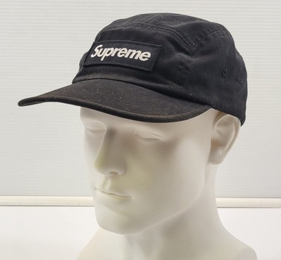 N) Supreme Box Logo Strap Back Black Military Cap Cotton Hat Made