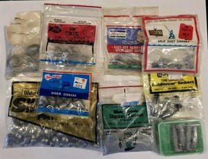 Fishing Weights Sinkers Split Shots Egg Sinkers Rubbercor Fishing Lot of Weights
