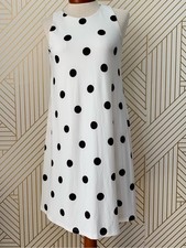 Ralph Lauren polka dot shift Swing Dress sleeveless art deco electric funky bold