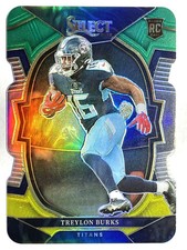 ROOKIE CARD TREYLON BURKS Titans 2022 Select GREEN & YELLOW DIECUT PARALLEL #39