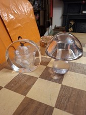Joblot Lead Crystal Glass Capredoni Signed Koala & Wedgwood Mushroom Paperweight