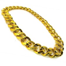 Gold Hip Hop Chain Necklace Fancy Dress Costume Bling Pendant Rapper
