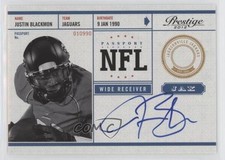 2012 Playoff Prestige NFL Passport Signatures Justin Blackmon #6 Auto fm0