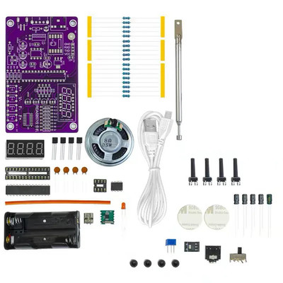 DIY FM Radio Soldering Practice Electronic Kit with RDA5807S Digital Display (87