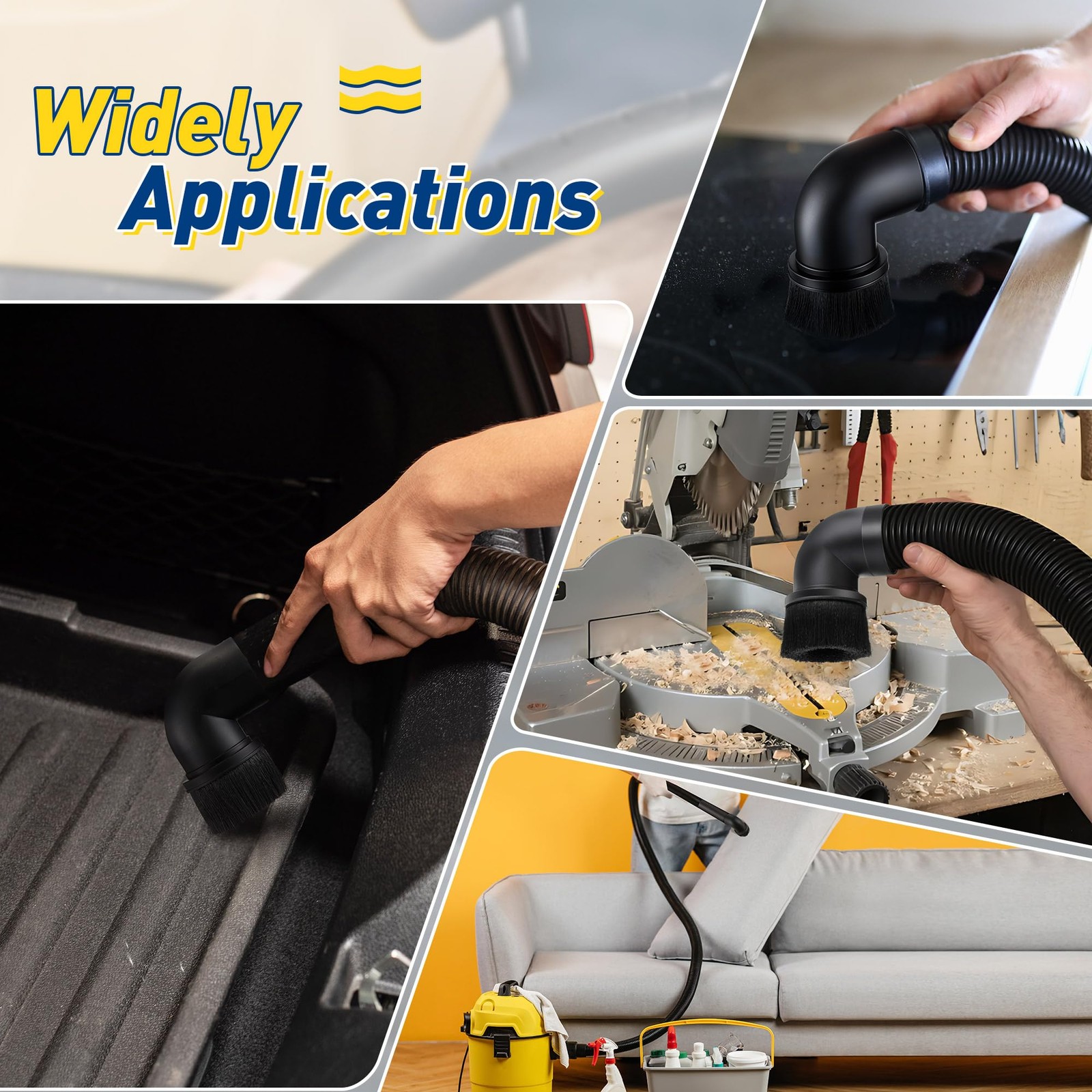 2 Pack 2 1/2'' Wet Dry Vacuum Dust Brush Attachment Compatible with Shop-Vac ...