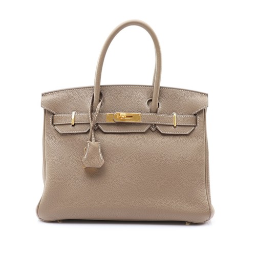 HERMES Birkin 30 Handbag Etoupe TOGO X Stamp