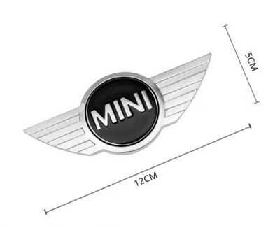 New 2PCS Metal Silver MINI Cooper CLUBMAN S Hood Trunk Emblem Badge