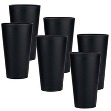 KX-WARE 32-ounce Plastic Tumblers Large Drinking Glasses, set of 32 oz, Black