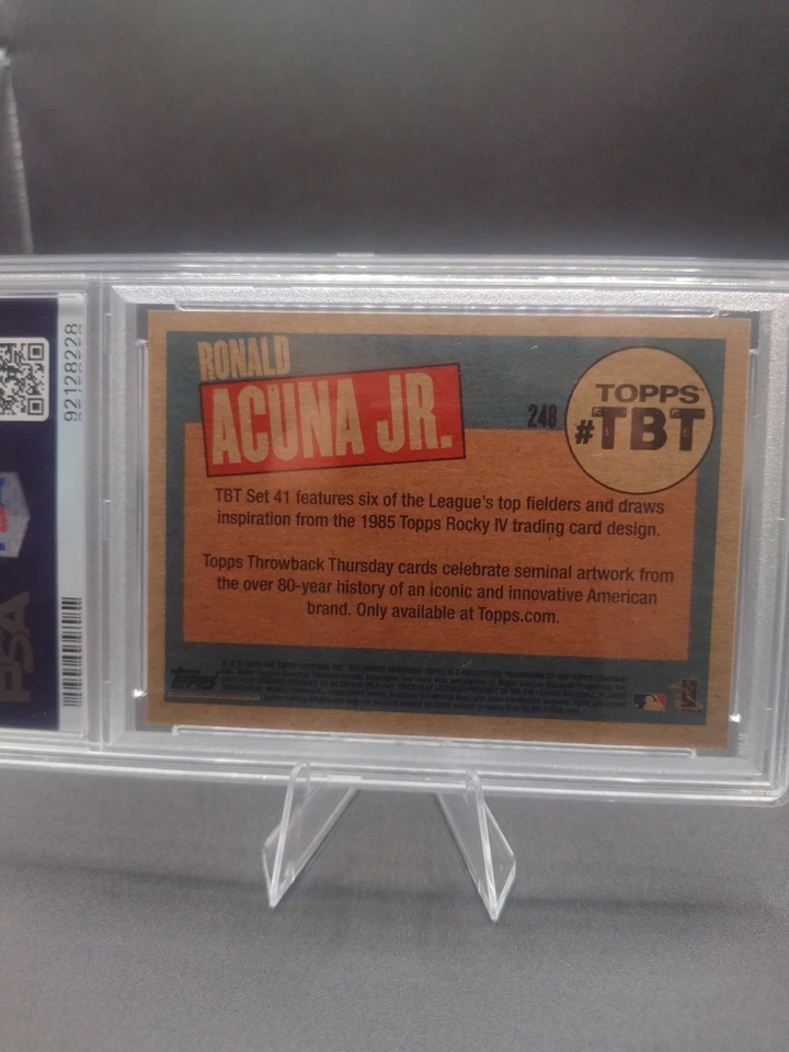 2018 Topps Ronald Acuna Jr Throw Back Thursday #248 Mint 9 - Image 2 of 2