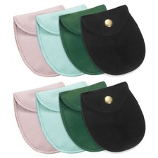 8 Pcs 7.5 x 11.5 cm Snap Button Jewelry Velvet Gift Bags Organizer Multicolor 
