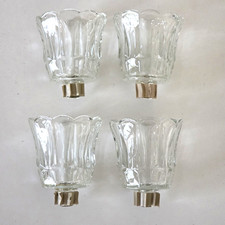 4 Vintage Home Interior Homco Clear STARLIGHT Peg Votive CUPS Candle Holders