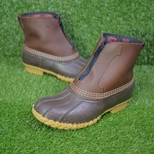 L.L.Bean Fleece-Lined PrimaLoft Front Zip Duck Boots - Women's Size 8