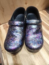 Dansko Women's Clog Shoes Size 38 Shimmery Metallic Multicolor Slip On EUC