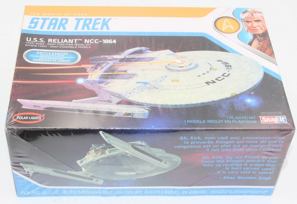 STAR TREK U.S.S. RELIANT NCC-1864 Snap-Together 1:1000 Scale Plastic Model Kit - Image 2 of 3