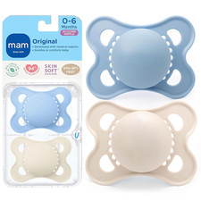 Original Matte Baby Pacifiers 0-6 Months, Binky for Newborn Babies, Bpa-Free Ski