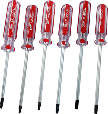 6 Pc Security Torx Screwdriver Set with Magnetic Tip, T10 T15 T20 T25 T27 T30 Cr