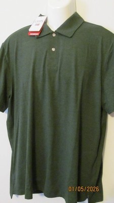 NWT  CHAPS GREEN POLO PERFORMANCE BUTTON FRONT MENS TOP SZ. XL  nice!!