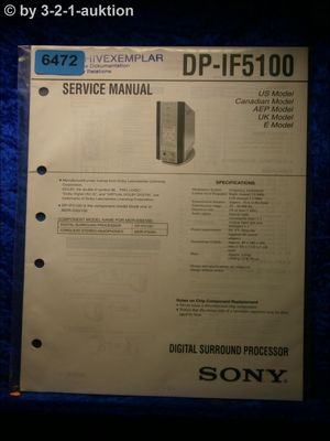 Sony Service Manual DP IF5100 Digital Surround Processor  (#6472)