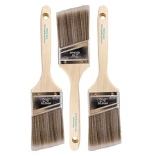 3-Pack - 2.5" Angle Sash Brushes for All Latex and Oil Paints & Stains