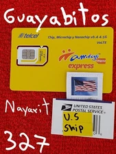 Telcel Mexico GUAYABITOS NAYARIT LADA 327 Prepaid SIM Card (NO TRACKING NUMBER)