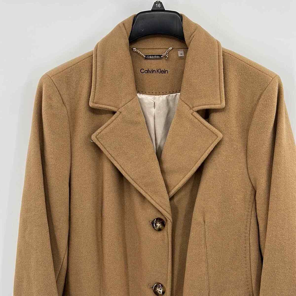 16 New Klein tags Wool - Coat Single-Breasted - with - | eBay Calvin Camel Cashmere