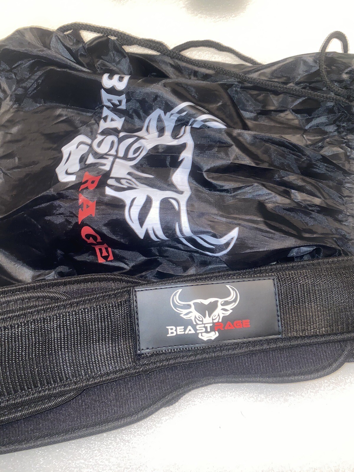 BEAST RAGE Weight Lifting Belt Gym Back Support Self Locking Medium & Bag