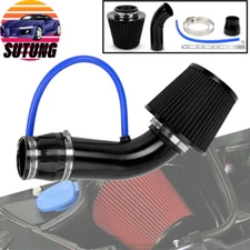 Black 3" 76mm Cold Air Intake Filter Induction Kit Pipe Power Flow Hose System