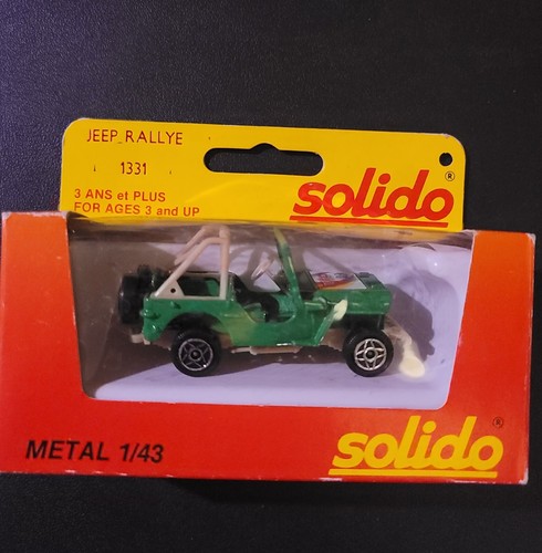Solido Jeep Rallye 1331 ver 2 Green w/ Tan Trin, Metal 1/43 Scale not Hot Wheel - Picture 7 of 8