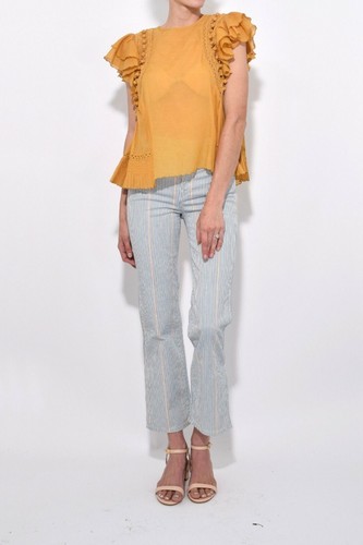 $ 225 3 x 1 Damen neu mit Etikett 23 mehrfarbig gestreift Stretch hoher Bund Austin kurze Jeans - Bild 1 von 12