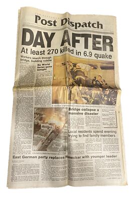 Vtg San Francisco '89 Earthquake Post Dispatch Newspaper 10/18/1989 DAY AFTER
