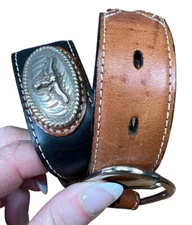 NOCONA Belt Co. N4413201-20 Leather Child Longhorn Western Belt Sz 20