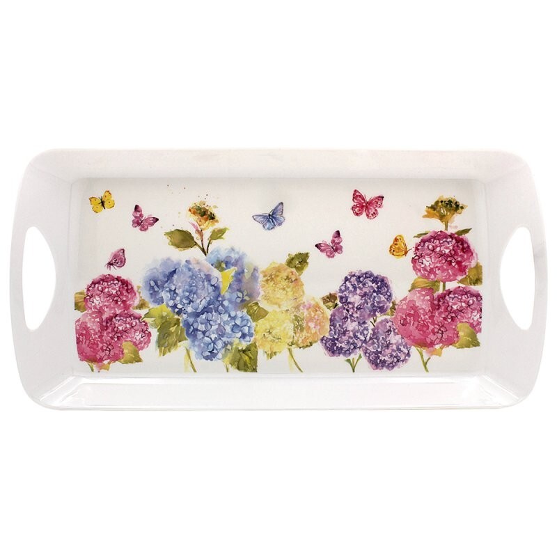 Melamine Serving Tray Durable Dish Platter Butterfly Blossom Floral Lesser Pavey