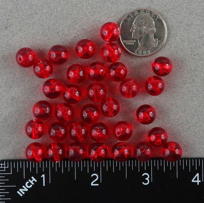 10mm 100 Count Round Translucent Ruby Red Beads USA Fishing Tackle