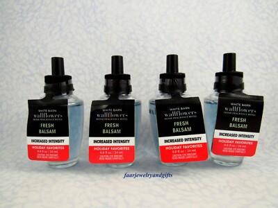 Bath & Body Works FRESH BALSAM Increased Intensity Wallflowers Bulbs X 4 - NEW