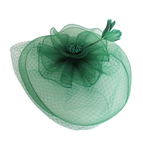 Vintage Style Ladies Fascinator Hat with Veil Wedding Party Tea Cap Headpiece - Picture 12 of 14