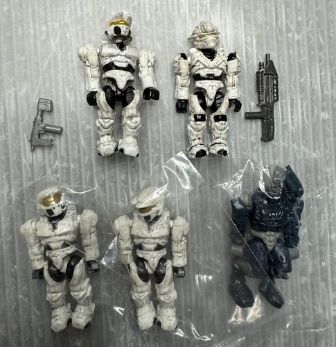 HALO Mega Bloks UNSC White FIGURE LOT/5 Rare 96805 Hayabusa Spartan Alien