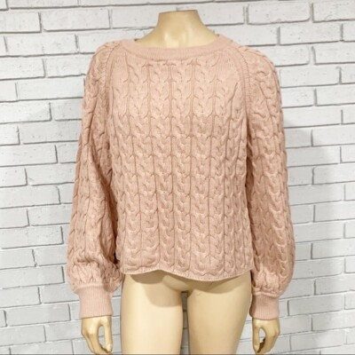 J. Crew Relaxed-Fit Cable-Knit Crewneck Sweater - Size M