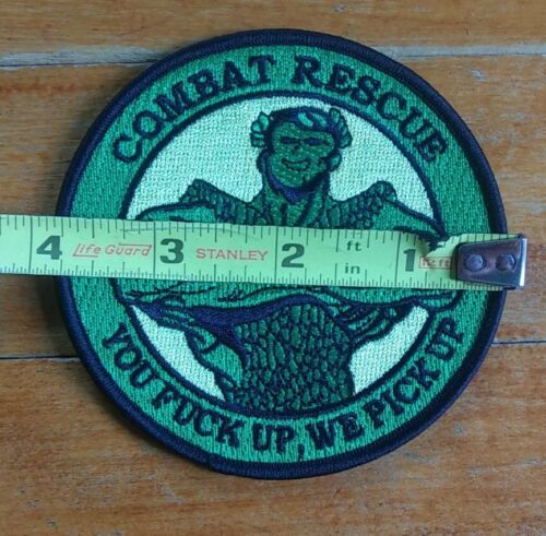 YOU F%#@ UP, WE PICK UP ~ Combat Rescue Jolly Green Giant ~ USAF Air Force PATCH - Foto 4 di 6