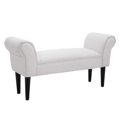 Upholstered Mdf Bedroom Chaise Lounge Bench White Ebay