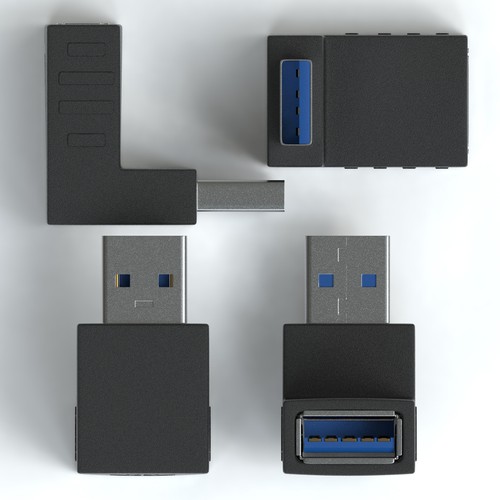 USB 3.0 Winkeladapter A Stecker zu A Buchse 90° zwei Richtungen - Bild 8 von 9