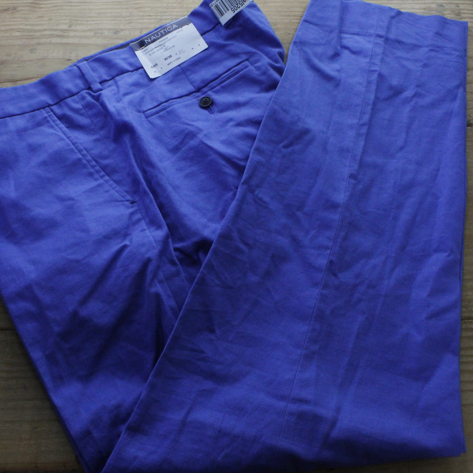 New Nautica Blue Linen Cotton Flat Front Men's Dress Pants 38x32 MA4 eBay