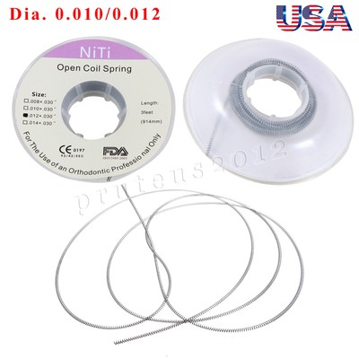 Dental Orthodontic Niti Open Coil Spring Spool .010/012 Inch 914mm 1-50X USA