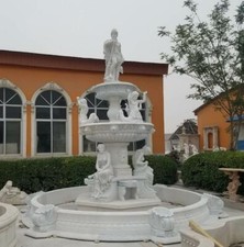 MONUMENTAL HAND CARVED MARBLE ESTATE FIGURATIVE MANSION FOUNTAIN - WU87