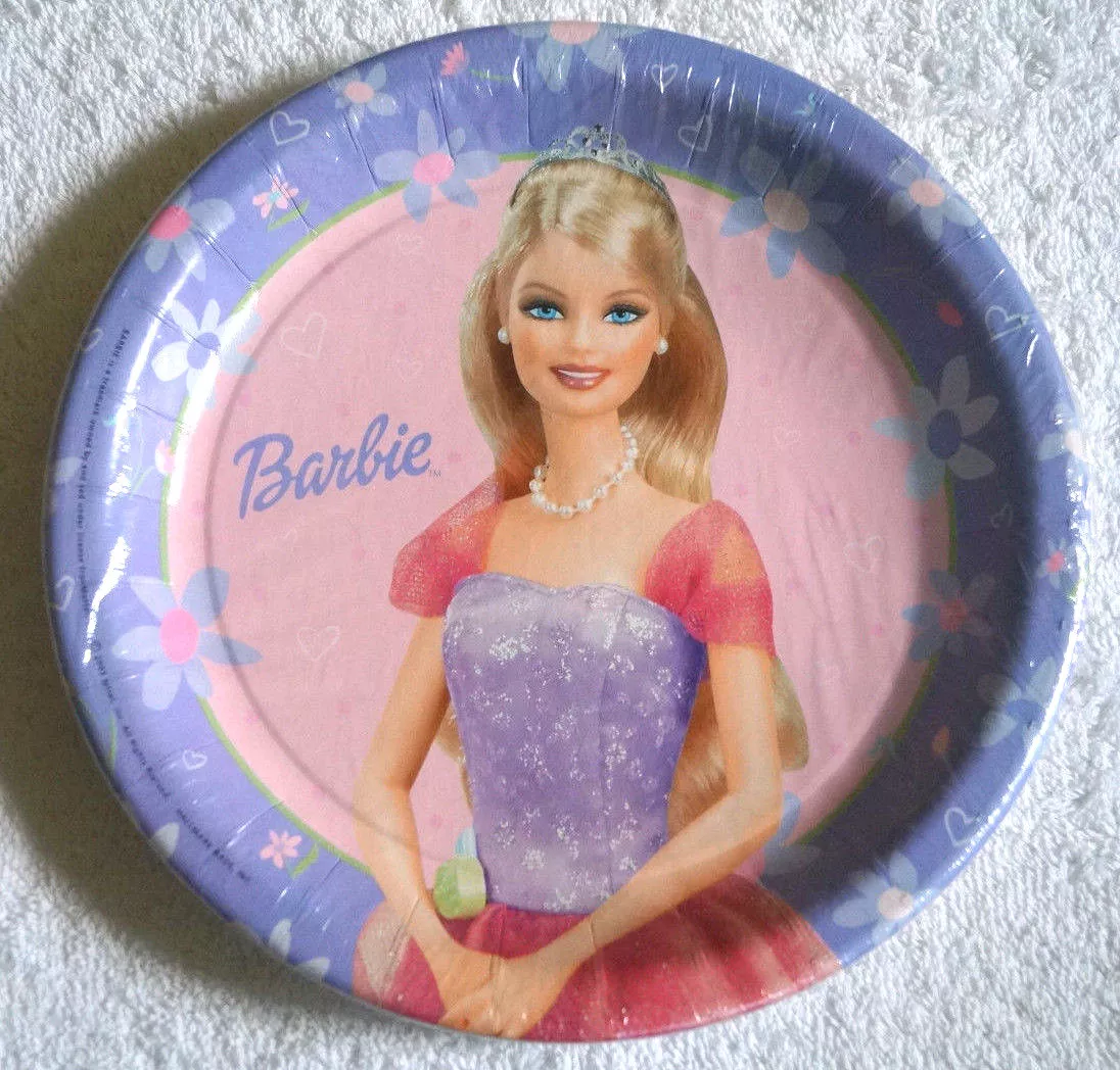 Barbie Prom Royal Birthday Party Paper Plates Hallmark 8 3/4 inch Pack of 8