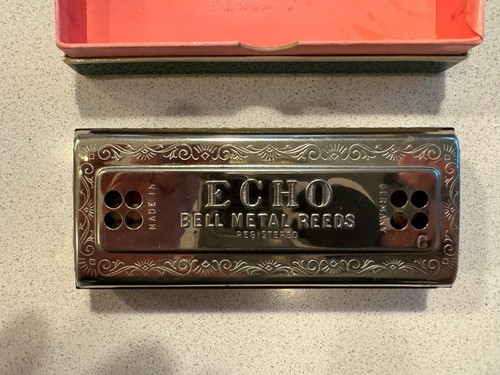 Vintage The Echo Harp Harmonica M Hohner Double Sided Key C/G Made Germany 56/96 - Picture 5 of 7