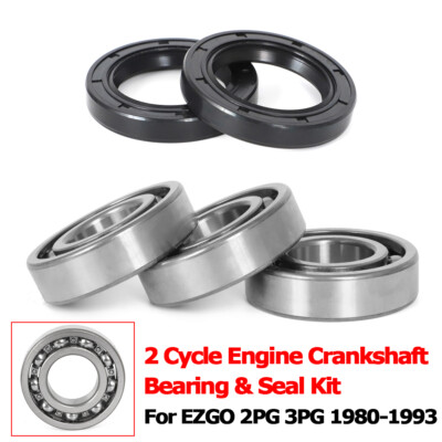FOR EZGO 2PG 3PG GOLF CART 2 CYCLE ENGINE CRANKSHAFT BEARING SEAL KIT 1980-1993